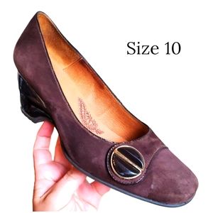 Sofft premium brown suede wedge pumps heels, size 10, Academia, comfort …